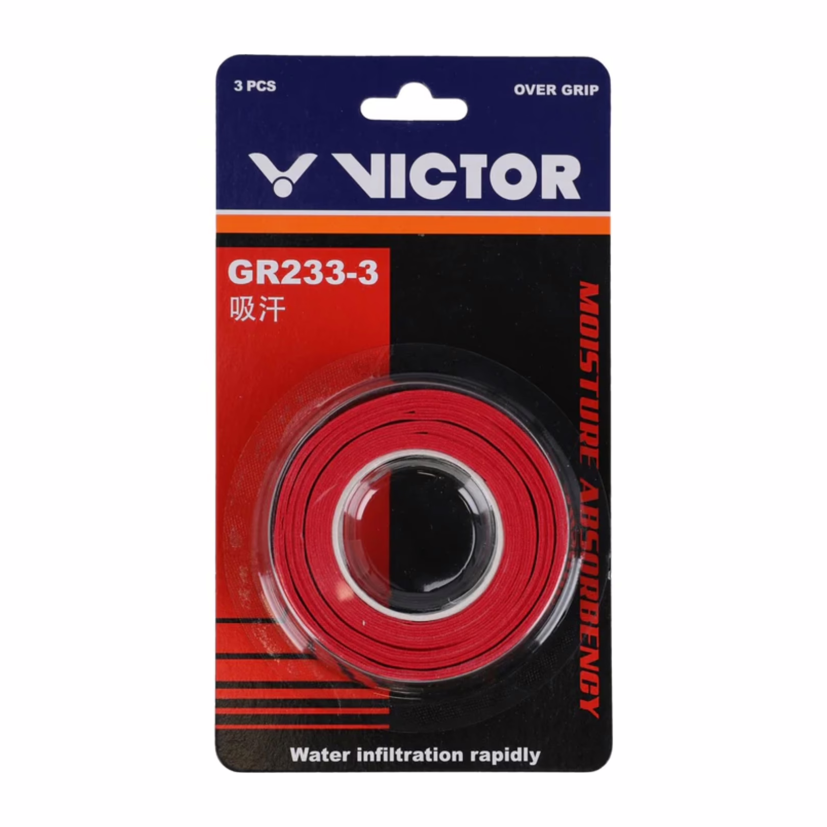 Victor-GR233-3-Overgrip-Red-2