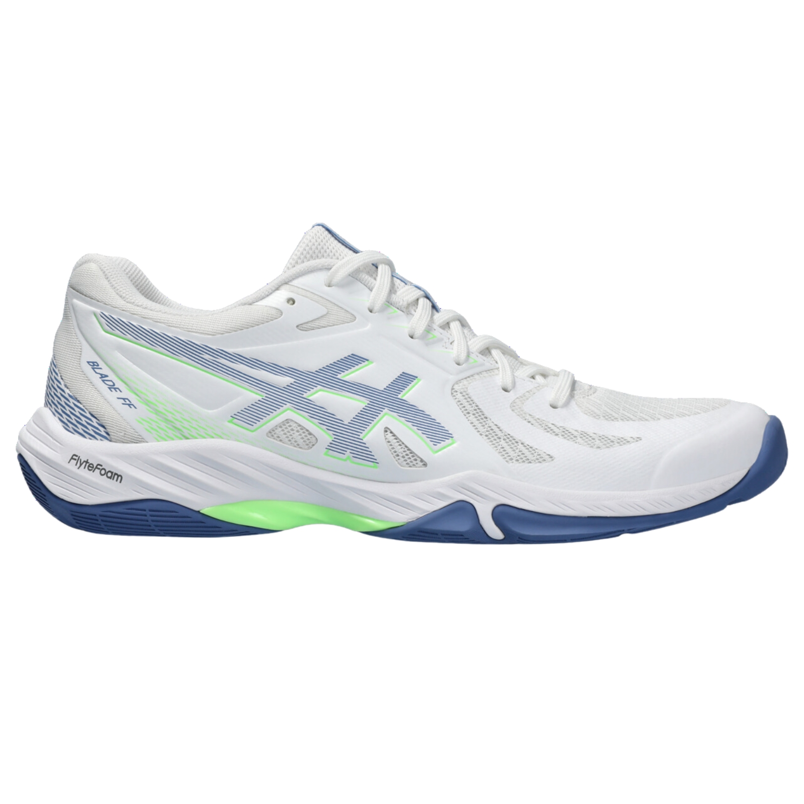 Asics Blade FF White/Denim Blue Badmintonschoen!
