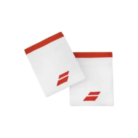 Babolat Logo Jumbo Wristband White/Fiesta Red